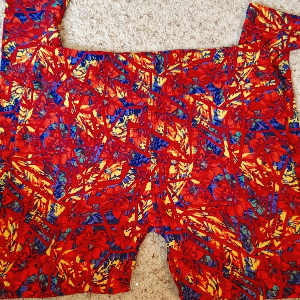 #L031 (CH) NWOT LuLaRoe Stained Glass Floral Print Leggings